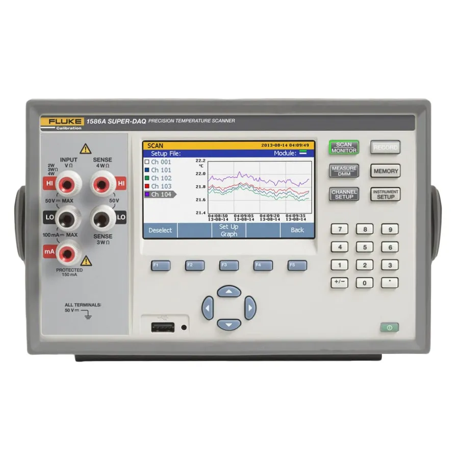 Fluke 1586A/2HC 120/C Super-DAQ Temperatur-Scanner mit beglaubigter Kalibrierung