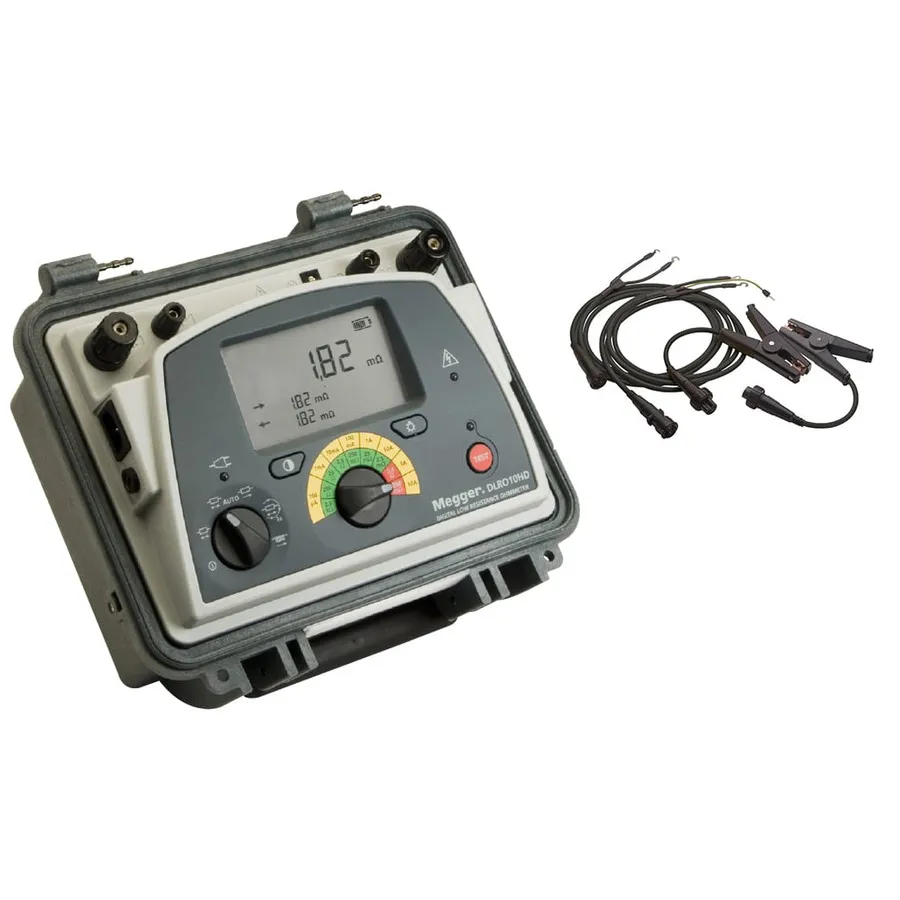 Megger DLRO10HD mit KC1-TL3-C Kelvin-Klemmen