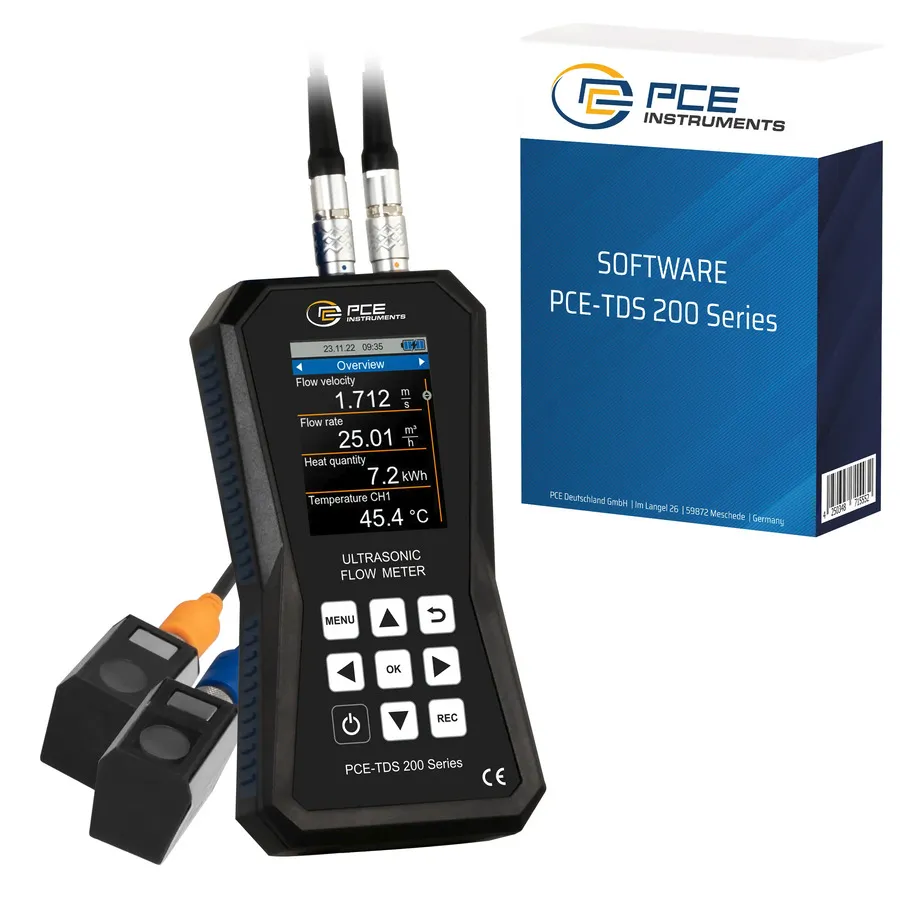 PCE Instruments PCE-TDS 200 S-SW-KIT Ultraschall-Durchflussmesser mit Software