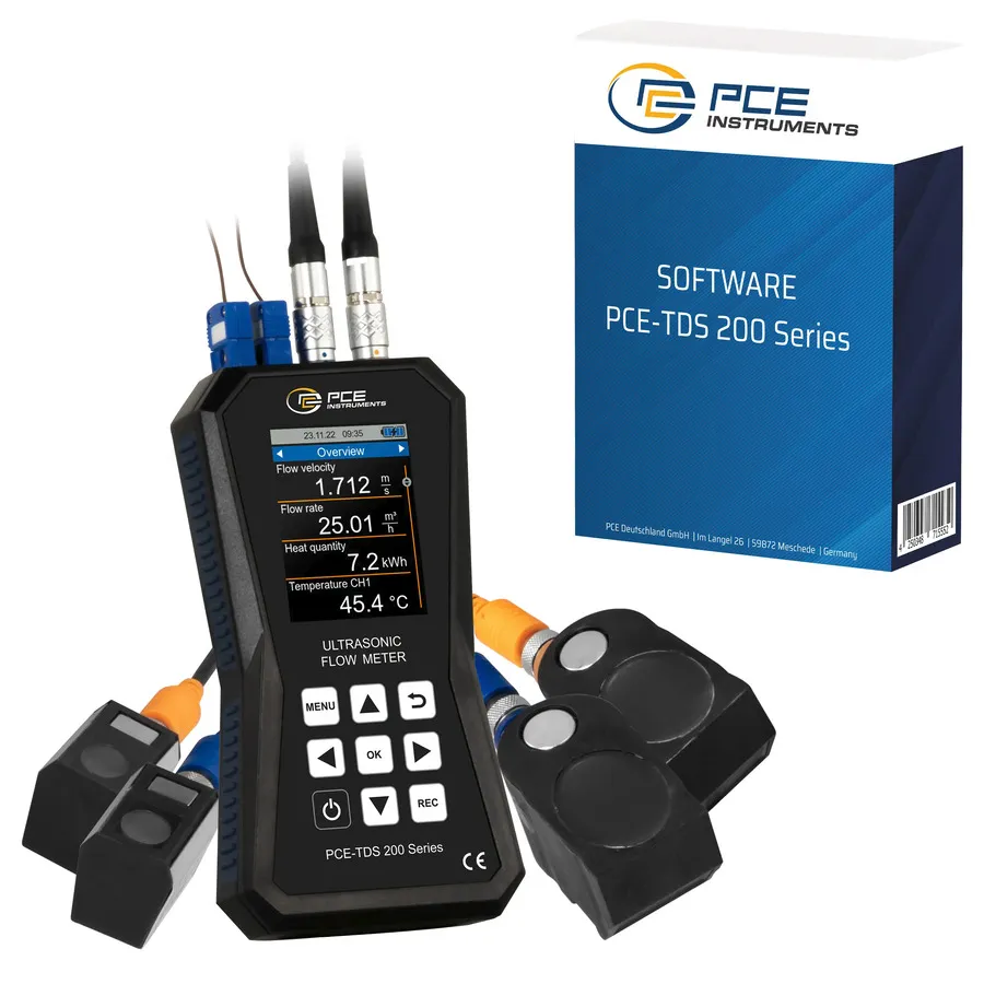 PCE Instruments PCE-TDS 200+ SM-SW-KIT Ultraschall-Durchflussmesser