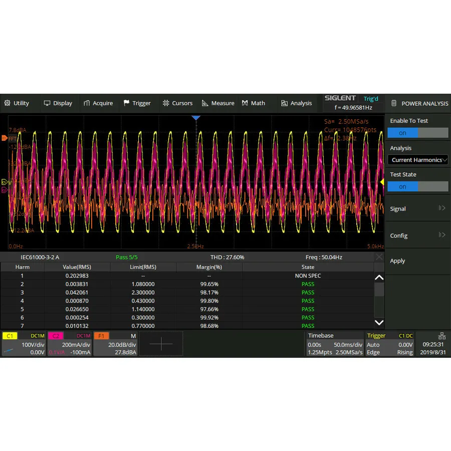Siglent SDS-5000X-PA Oszilloskop-Leistungsanalyse-Option