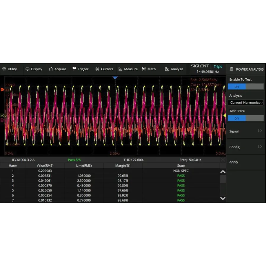 Siglent SDS3000HD-PA Power-Analyse-Software