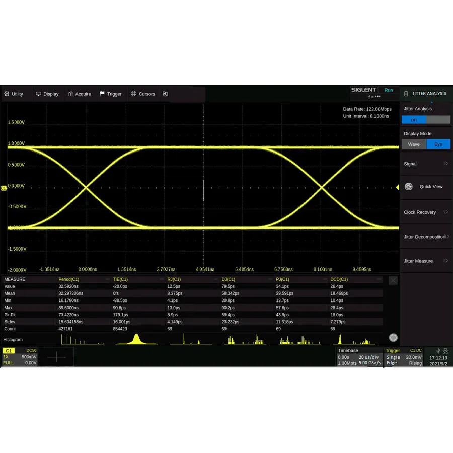Siglent SDS6000L-EJ Option für Augendiagramm-/Jitter-Analyse