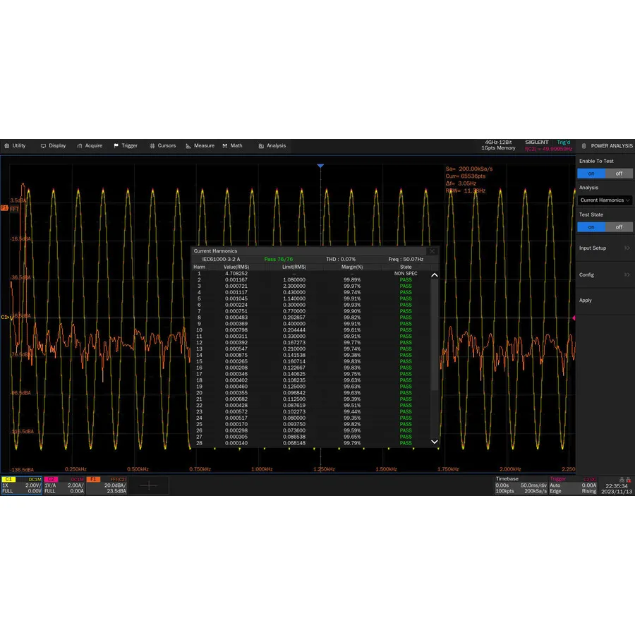 Siglent SDS7000A-PA Leistungsanalyseoption