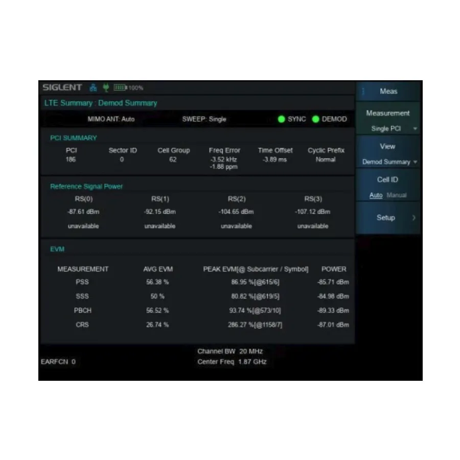 Siglent SHA860-LTE LTE TDD/FDD OTA-Messoption