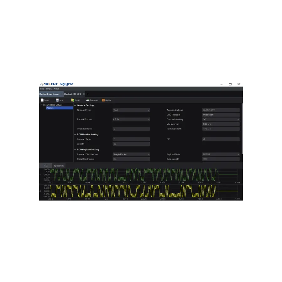 Siglent SigIQPro-BT Bluetooth-Signalgenerator-Software